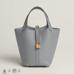 Hermes Picotin Lock 18 in Gris Pantin - Brand New in Box